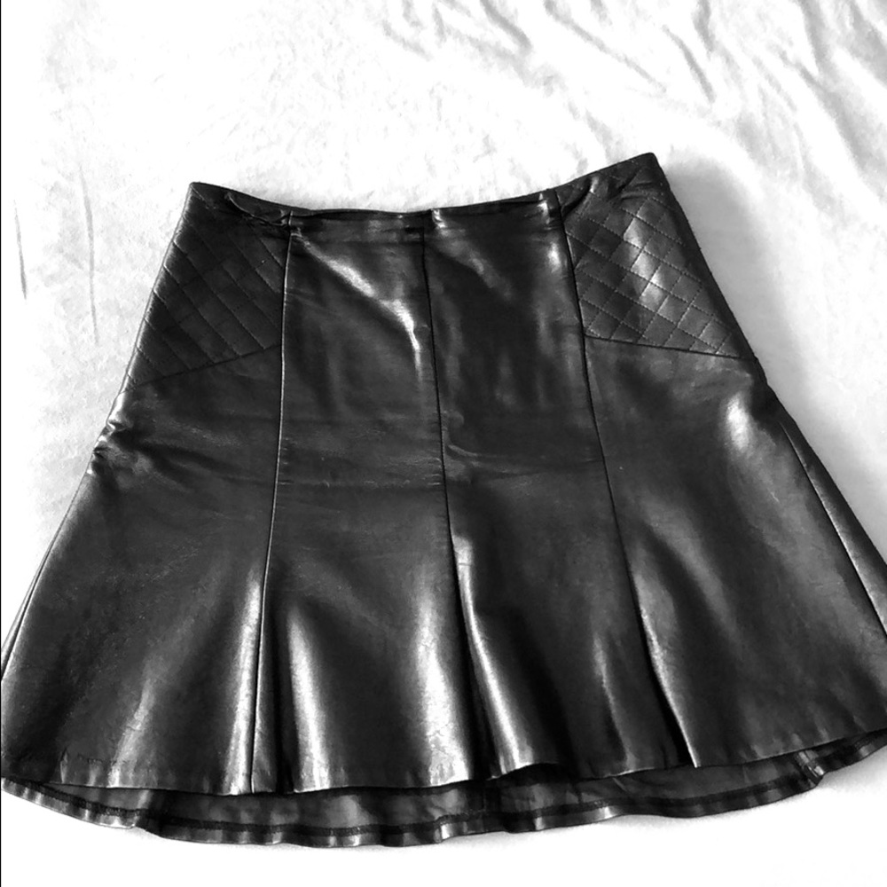 Faux leather a-line skirt